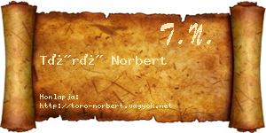 Törő Norbert névjegykártya