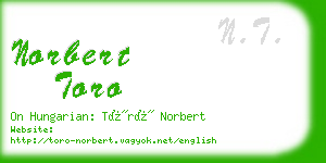 norbert toro business card